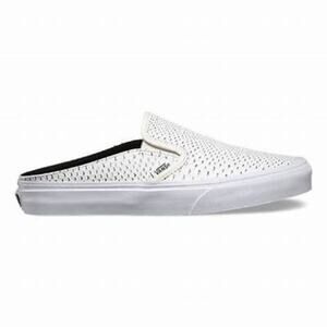 EUC Authentic Vans Rare White Embossed Python Classic Slip-On Womens 8.5‎ Mens 7